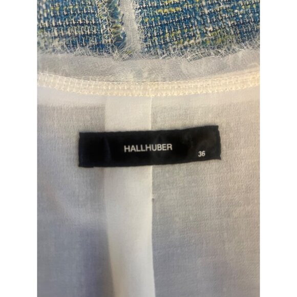 HallHuber Blazer Tweed Jacket Ladies size 36 Blue Color - Picture 4 of 9